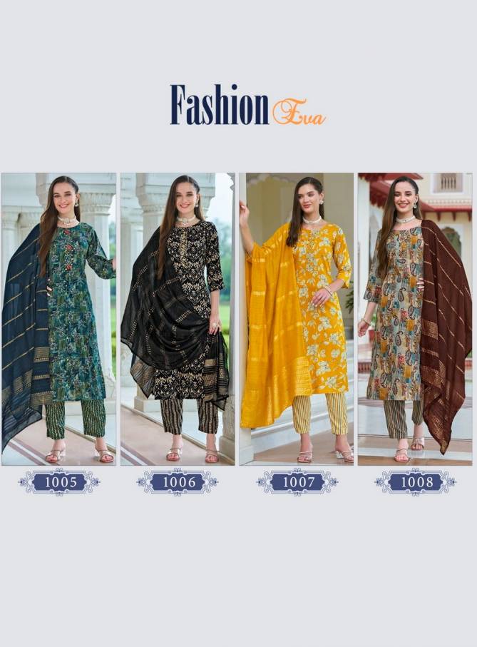 Fashion Eva Vol 1 By Radhika Handwork Rayon Kurti Bottom With Dupatta Wholesalers In Delhi
